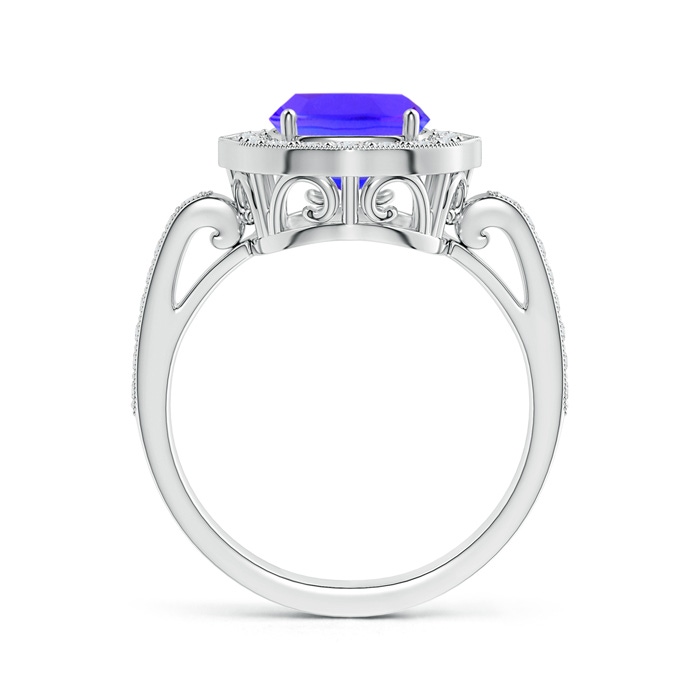 10x8mm AAA Cushion Tanzanite Halo Ring in White Gold Side-1