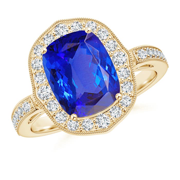 AAA - Tanzanite / 3.08 CT / 14 KT Yellow Gold