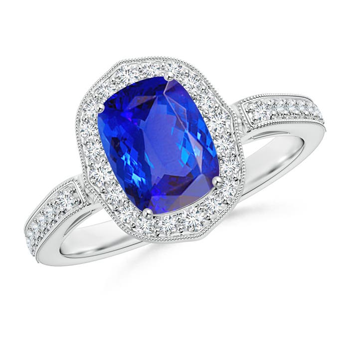 AAA - Tanzanite / 1.92 CT / 14 KT White Gold