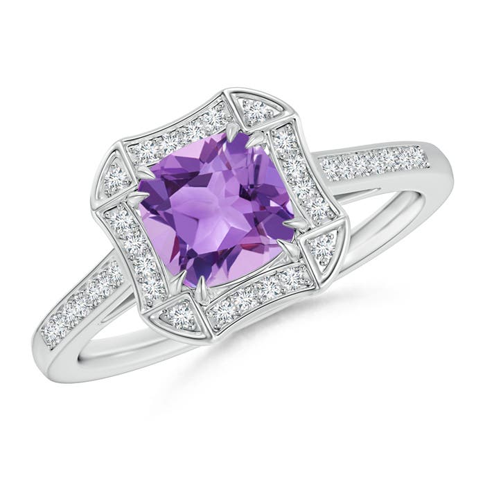 A - Amethyst / 0.98 CT / 14 KT White Gold