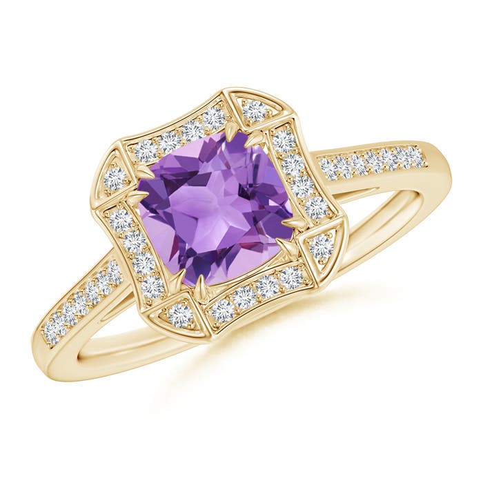 A - Amethyst / 0.98 CT / 14 KT Yellow Gold