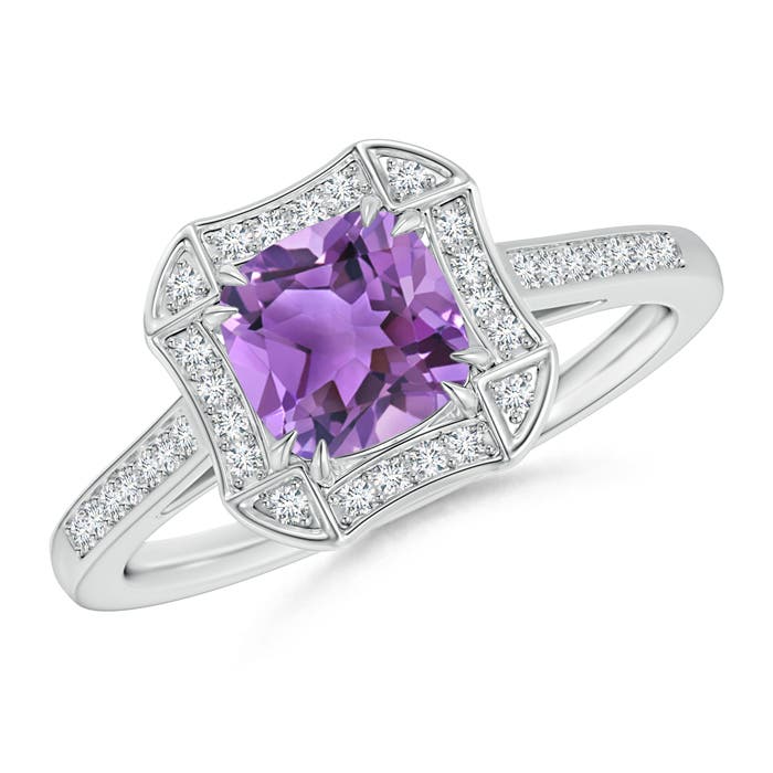 AA - Amethyst / 0.98 CT / 14 KT White Gold