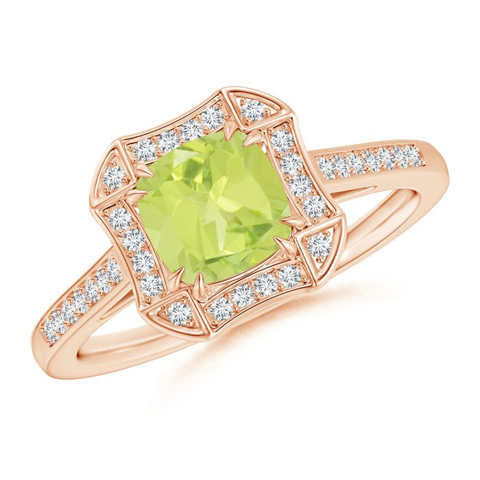 A - Peridot / 1.28 CT / 14 KT Rose Gold