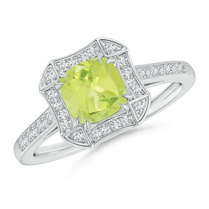 A - Peridot / 1.28 CT / 14 KT White Gold