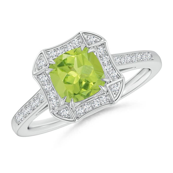 AA - Peridot / 1.28 CT / 14 KT White Gold