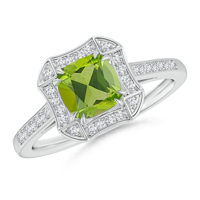 AAA - Peridot / 1.28 CT / 14 KT White Gold