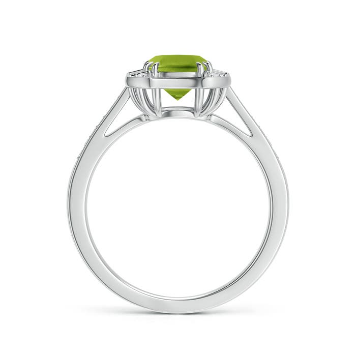 AAA - Peridot / 1.28 CT / 14 KT White Gold