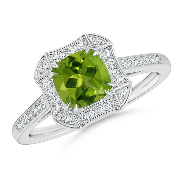 AAAA - Peridot / 1.28 CT / 14 KT White Gold