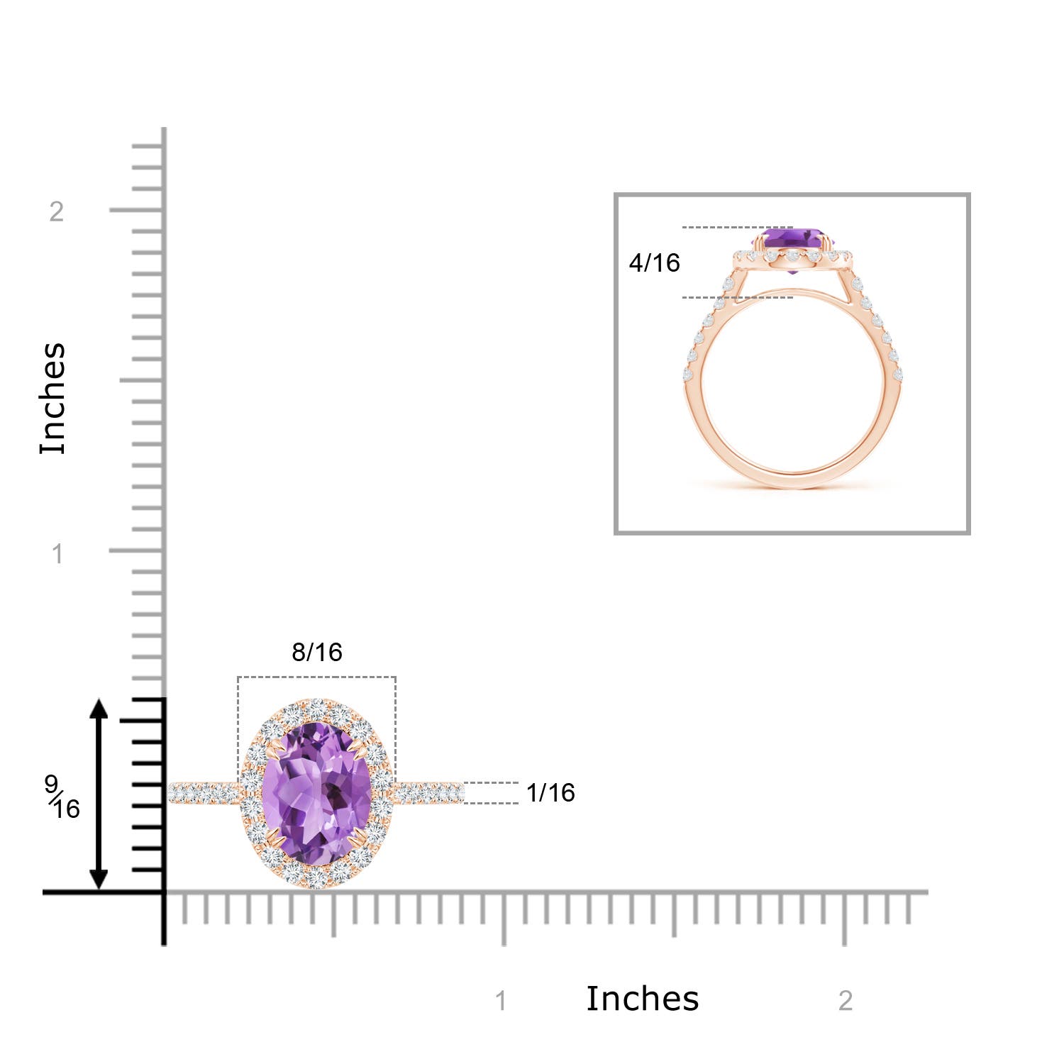 A - Amethyst / 2.91 CT / 14 KT Rose Gold