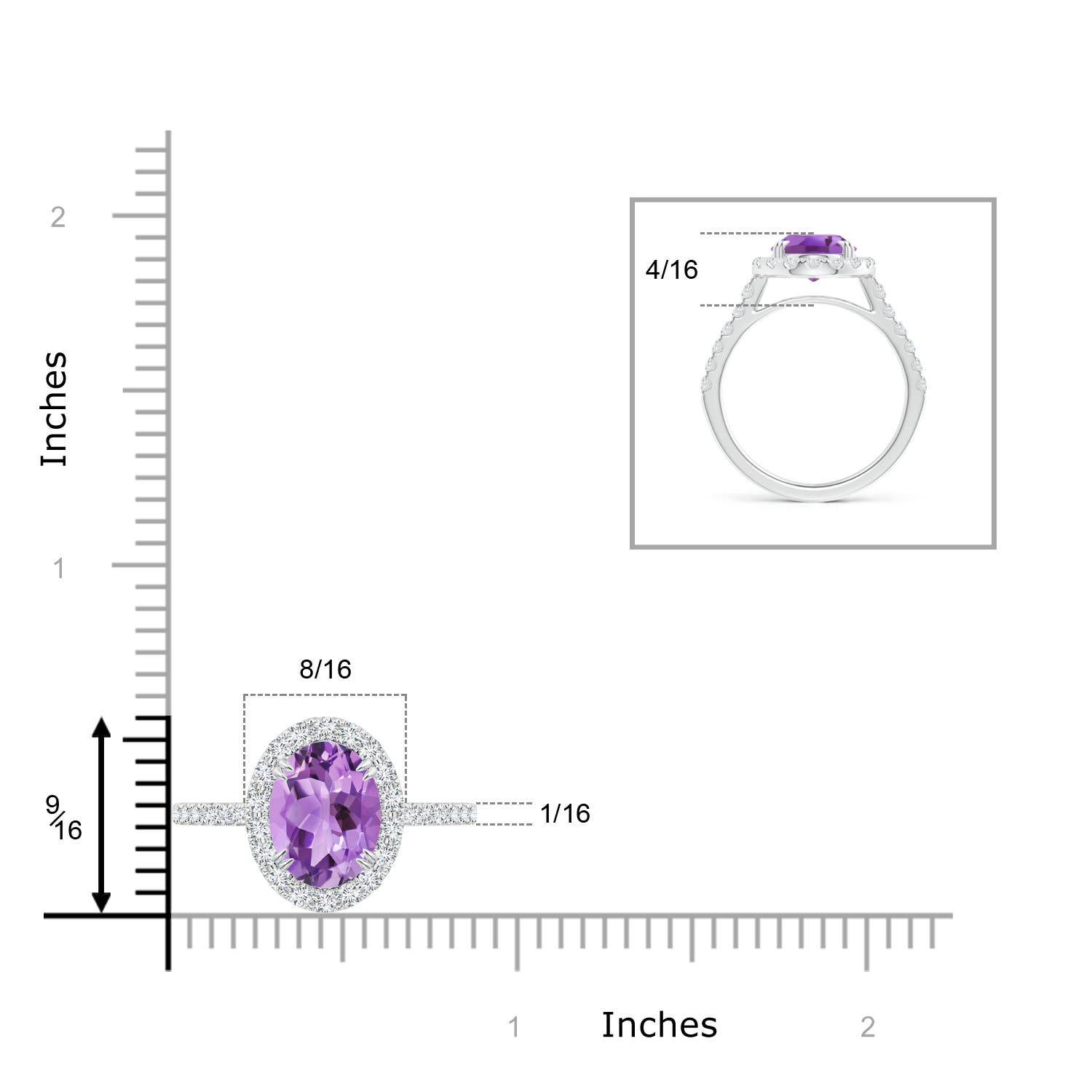 A - Amethyst / 2.91 CT / 14 KT White Gold