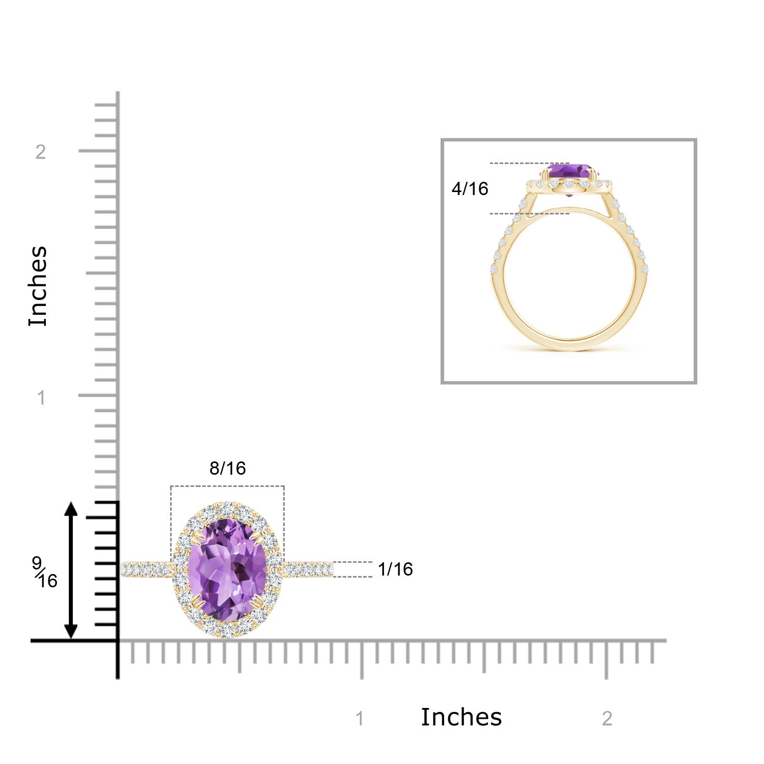 A - Amethyst / 2.91 CT / 14 KT Yellow Gold