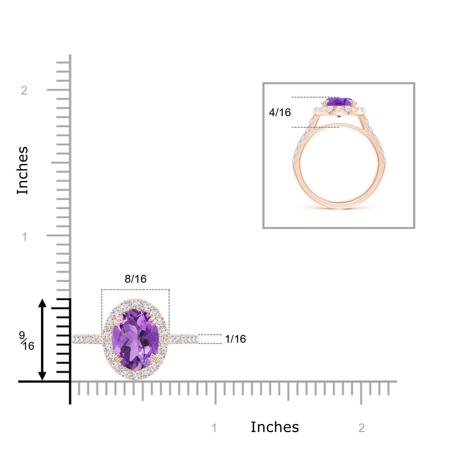 AA - Amethyst / 2.91 CT / 14 KT Rose Gold