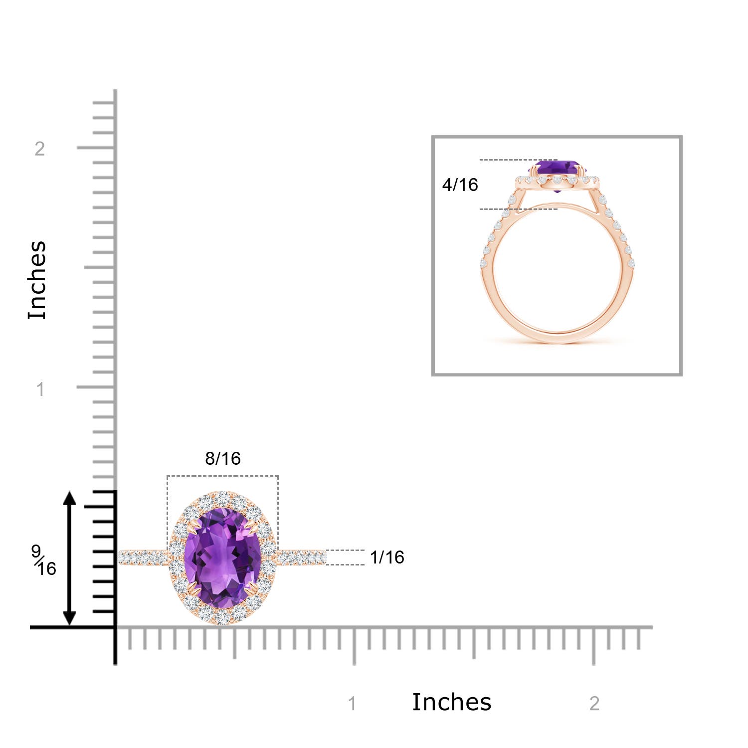 AAA - Amethyst / 2.91 CT / 14 KT Rose Gold