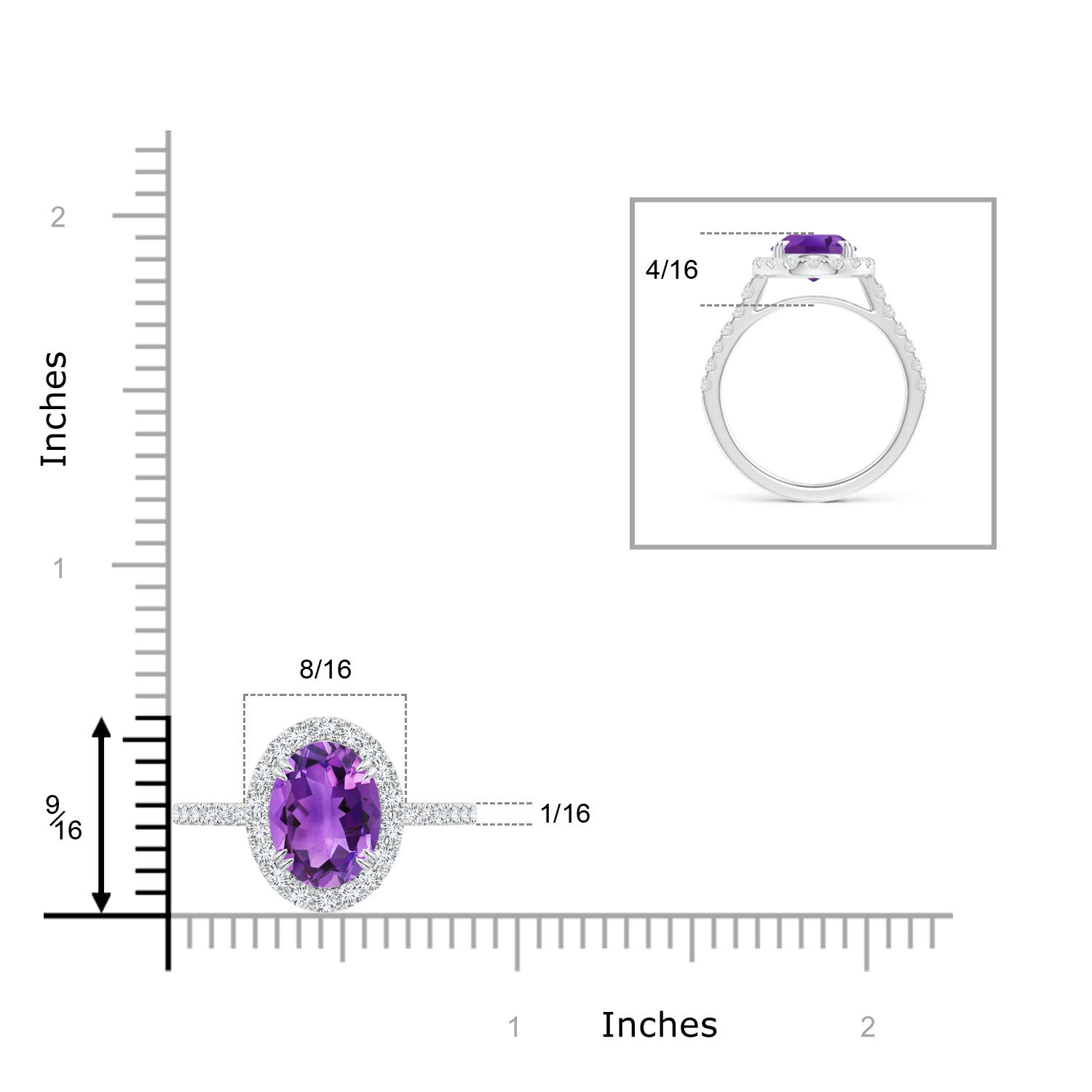 AAA - Amethyst / 2.91 CT / 14 KT White Gold