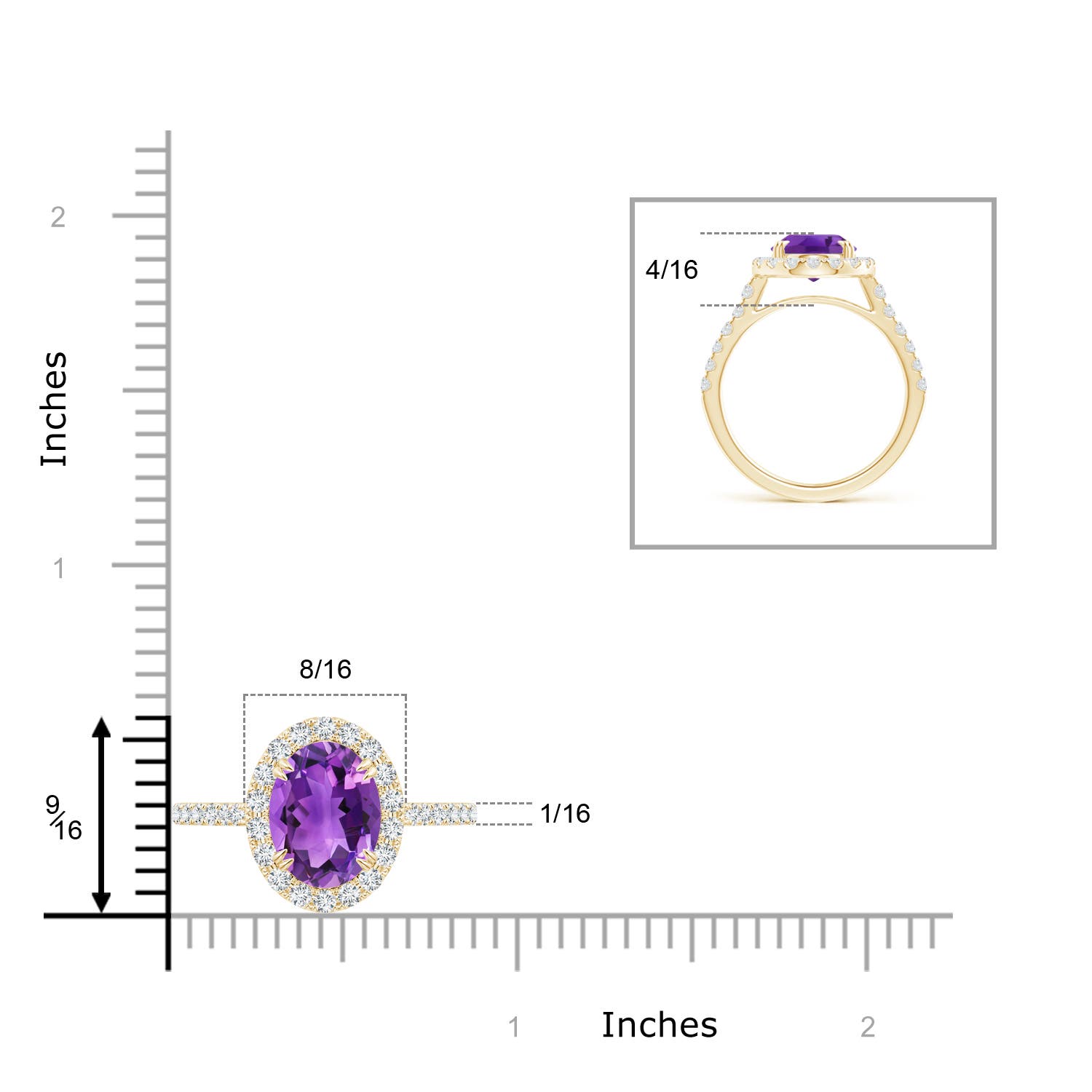 AAA - Amethyst / 2.91 CT / 14 KT Yellow Gold