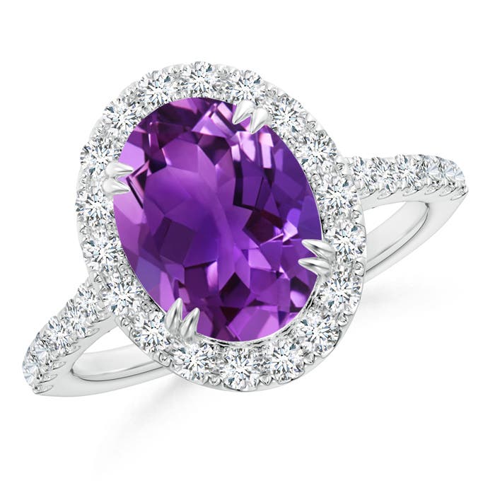 AAAA - Amethyst / 2.91 CT / 14 KT White Gold