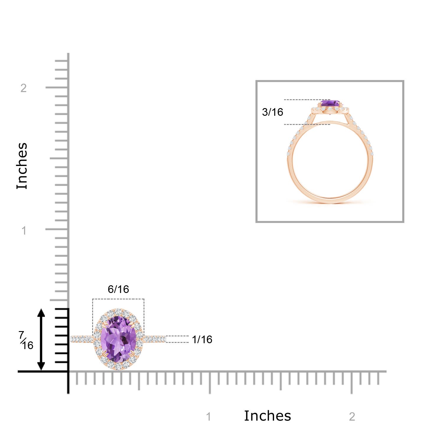 A - Amethyst / 1.49 CT / 14 KT Rose Gold