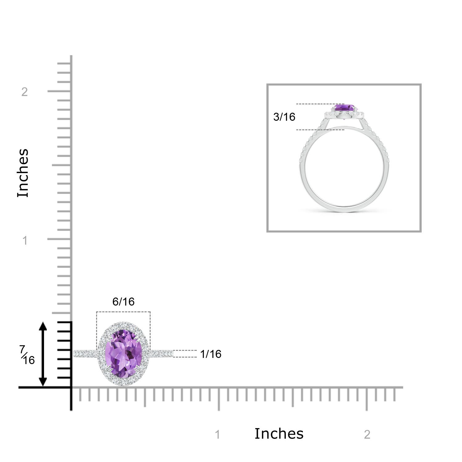 A - Amethyst / 1.49 CT / 14 KT White Gold