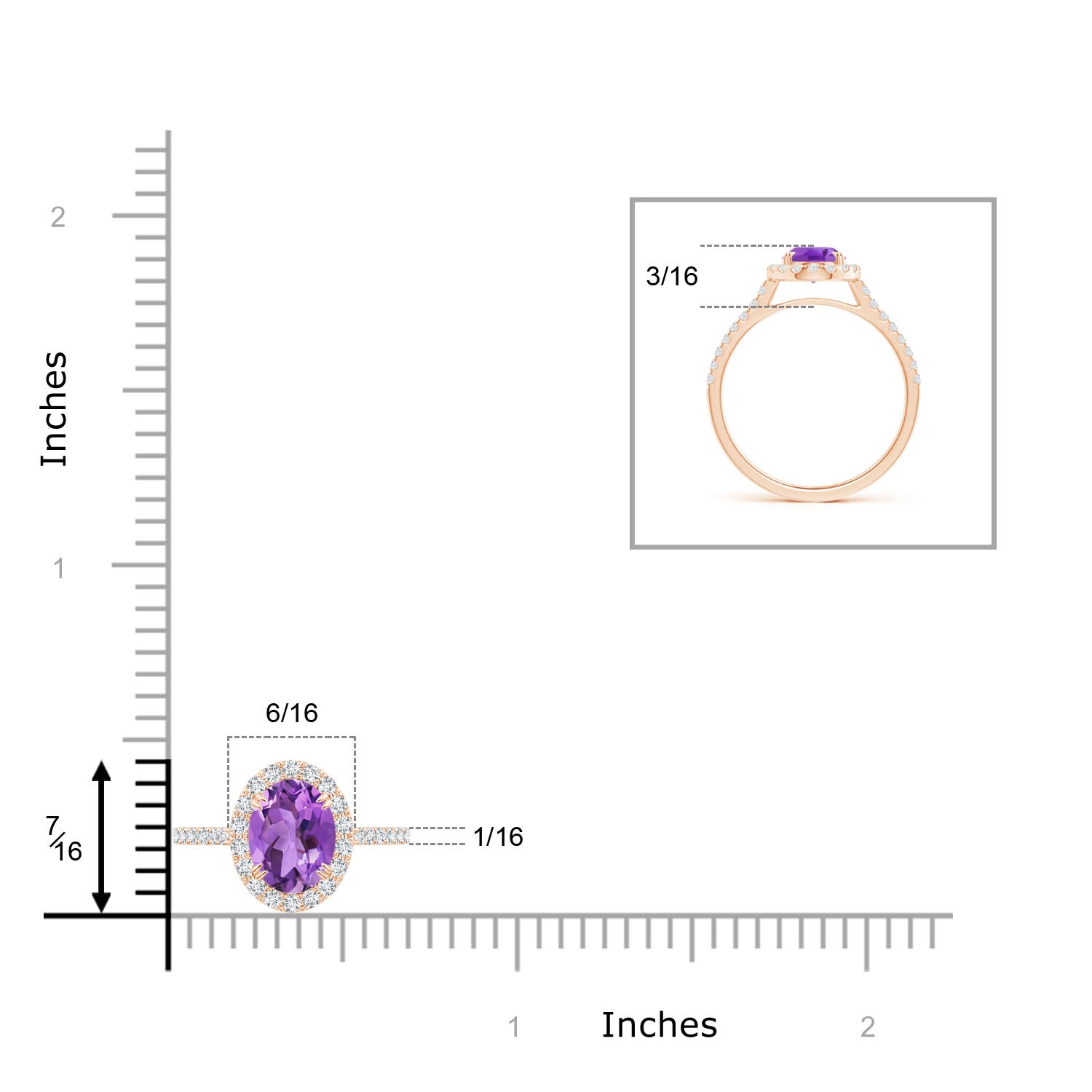 AA - Amethyst / 1.49 CT / 14 KT Rose Gold