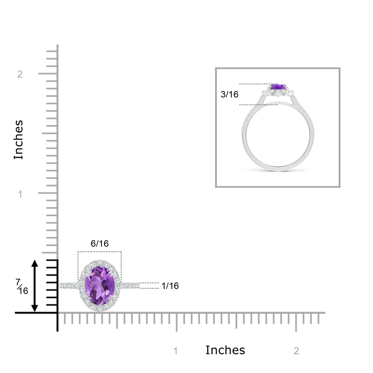 AA - Amethyst / 1.49 CT / 14 KT White Gold