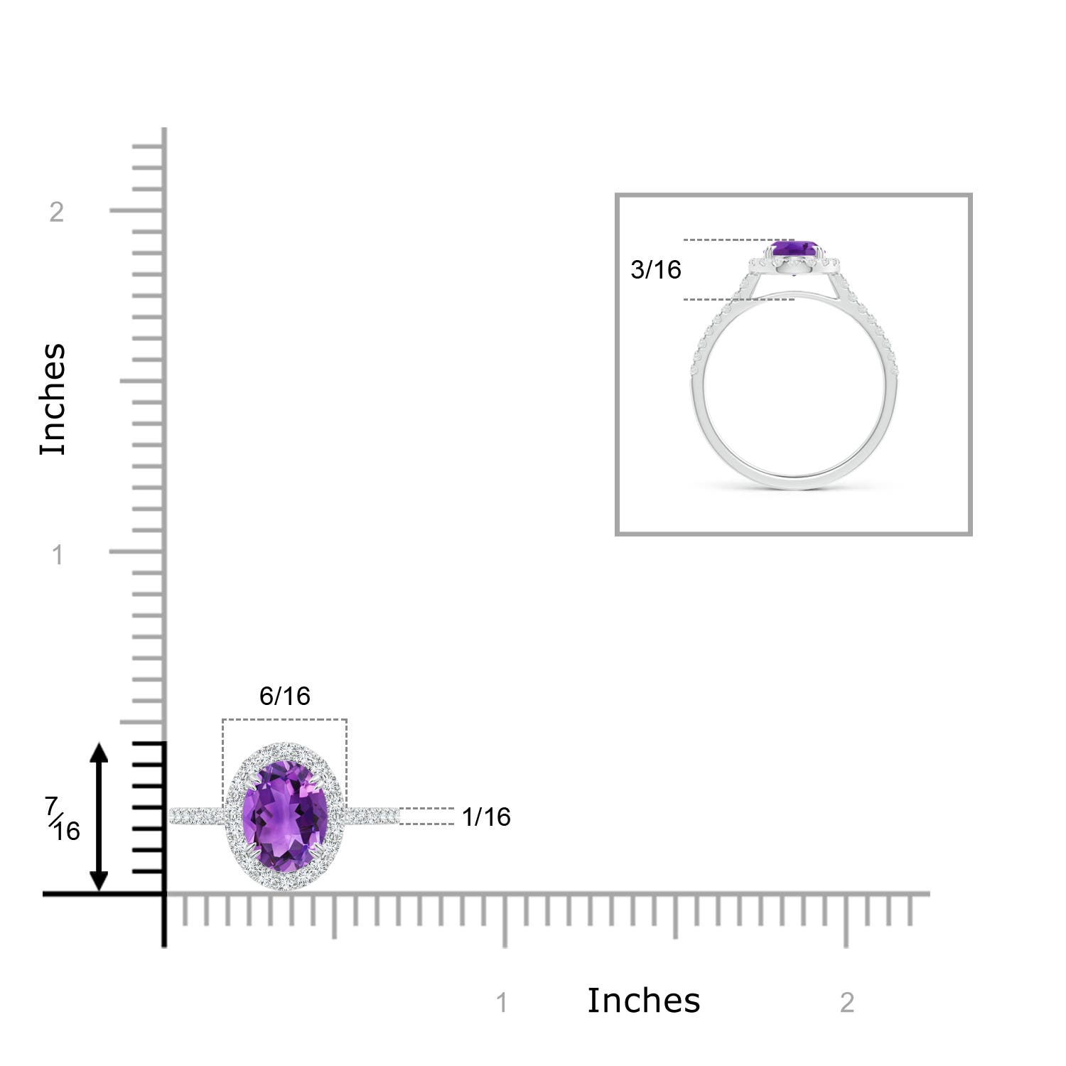 AAA - Amethyst / 1.49 CT / 14 KT White Gold