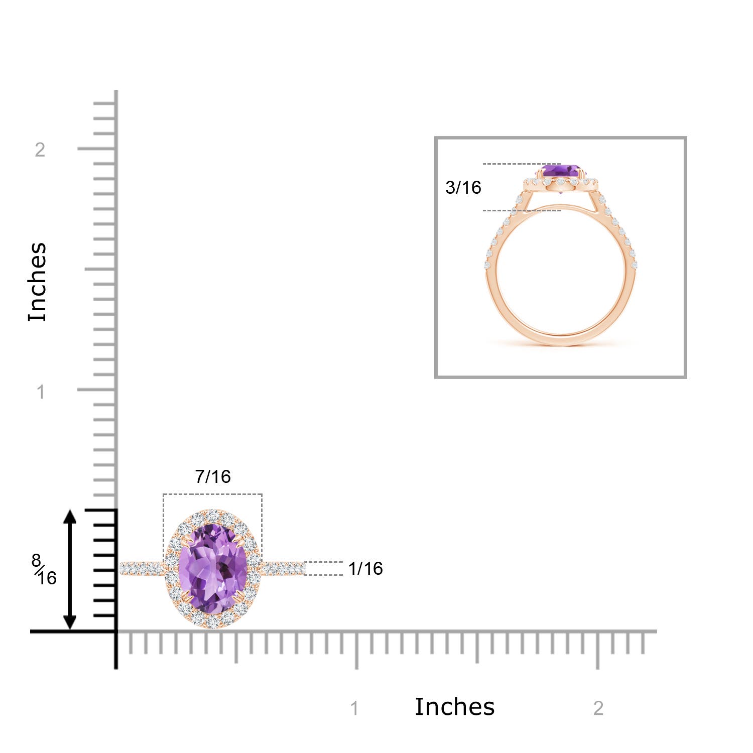 A - Amethyst / 2.05 CT / 14 KT Rose Gold