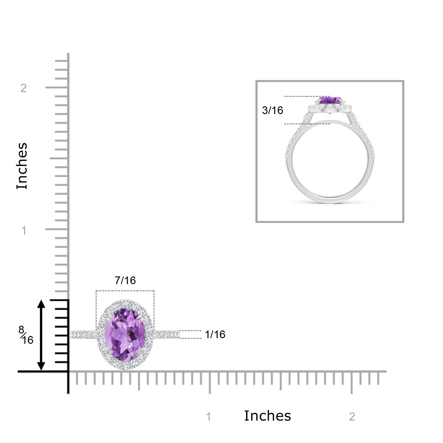 A - Amethyst / 2.05 CT / 14 KT White Gold