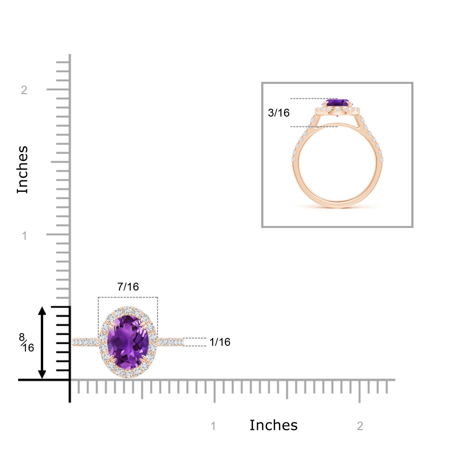 AAAA - Amethyst / 2.05 CT / 14 KT Rose Gold