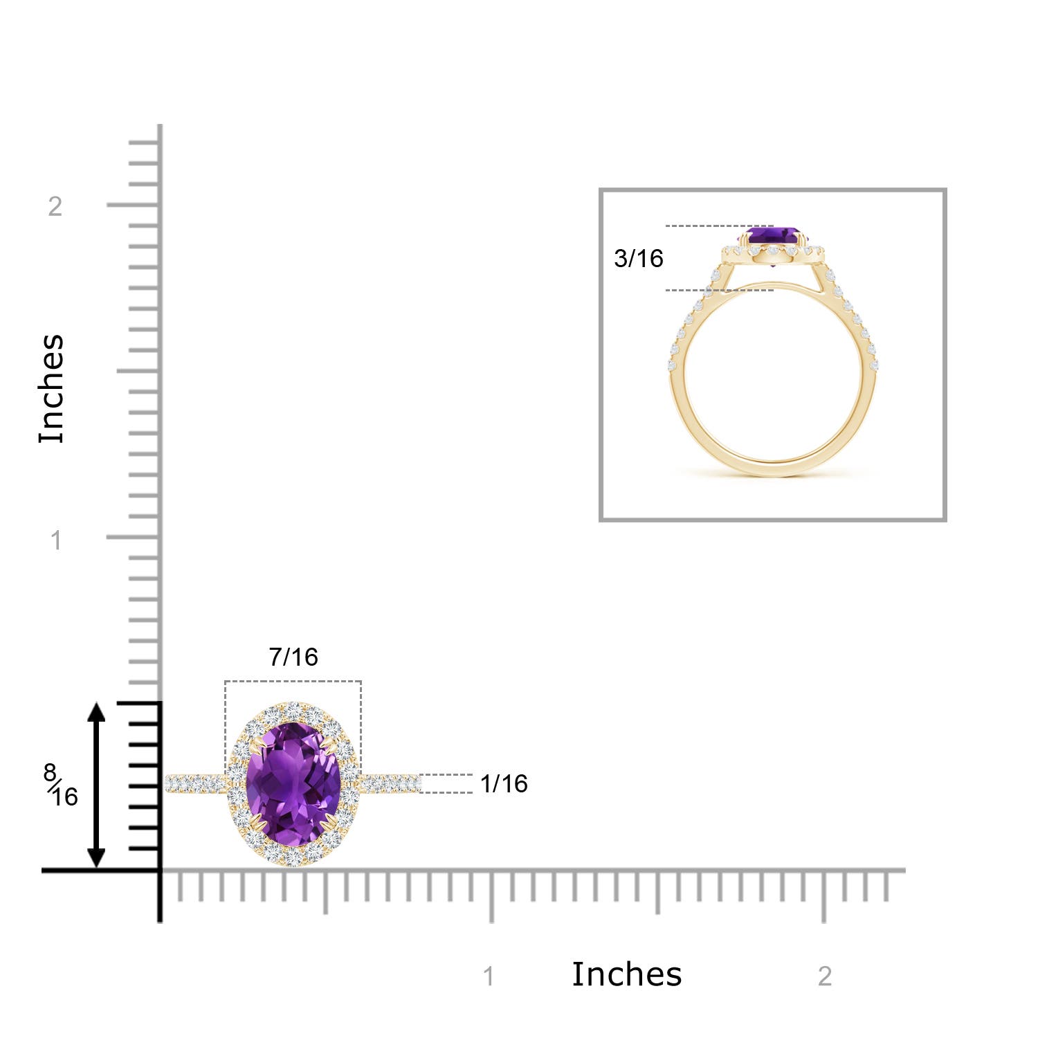 AAAA - Amethyst / 2.05 CT / 14 KT Yellow Gold