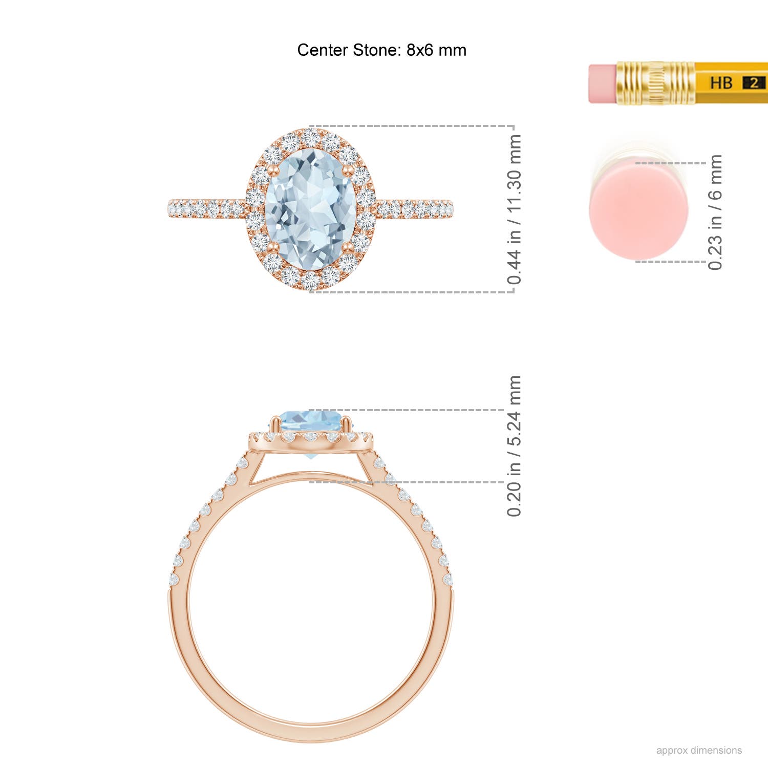 A - Aquamarine / 1.34 CT / 14 KT Rose Gold