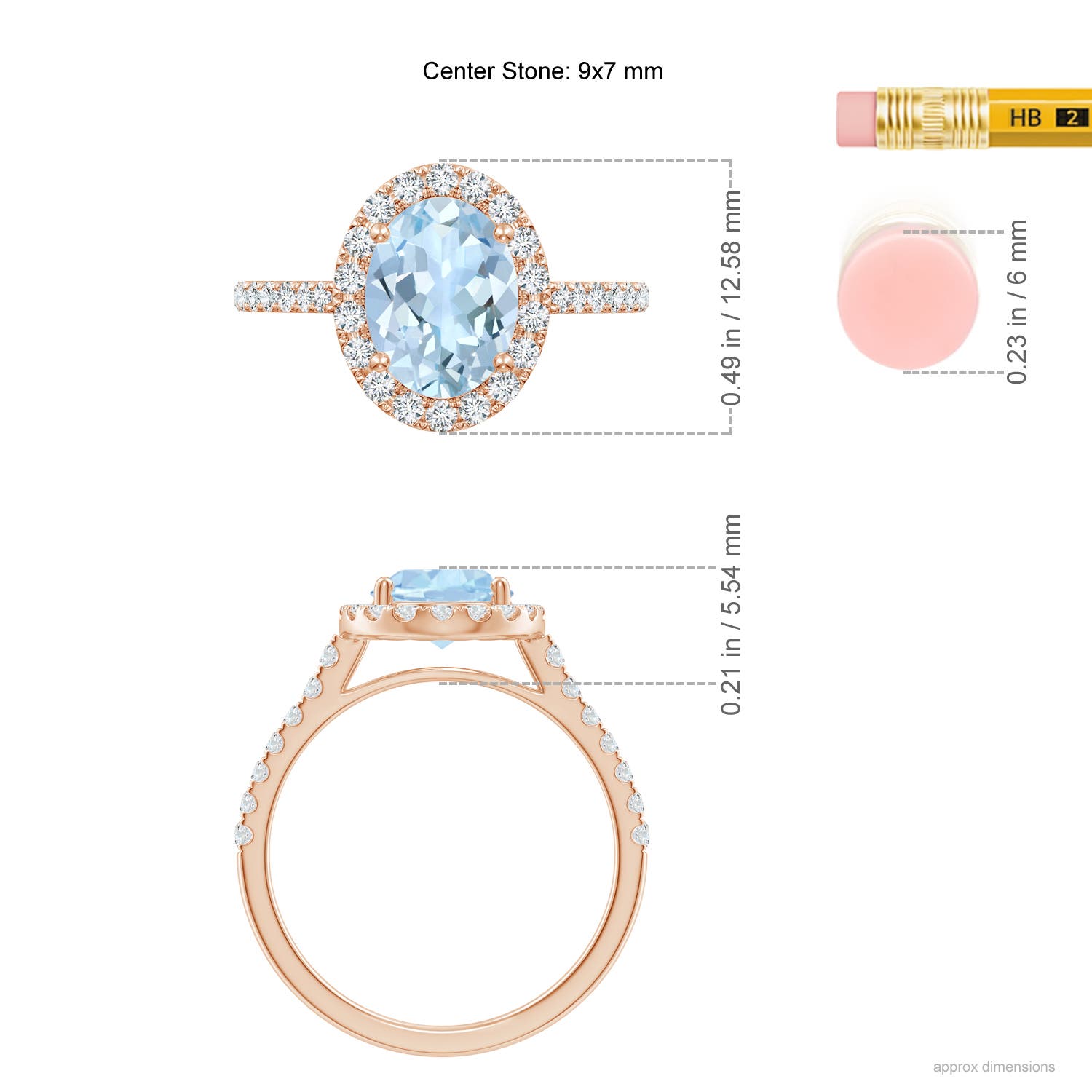 AA - Aquamarine / 1.95 CT / 14 KT Rose Gold