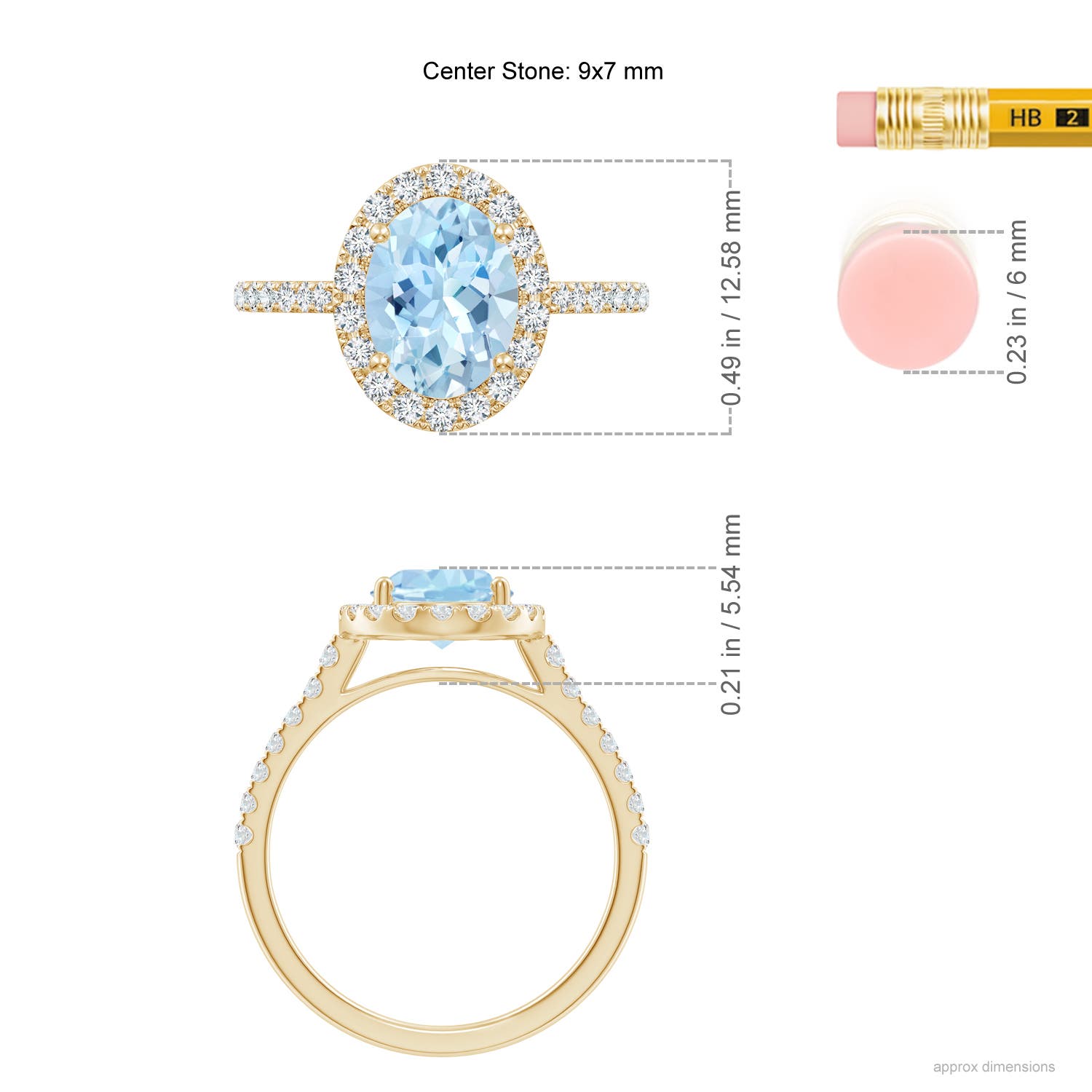 AAA - Aquamarine / 1.95 CT / 14 KT Yellow Gold