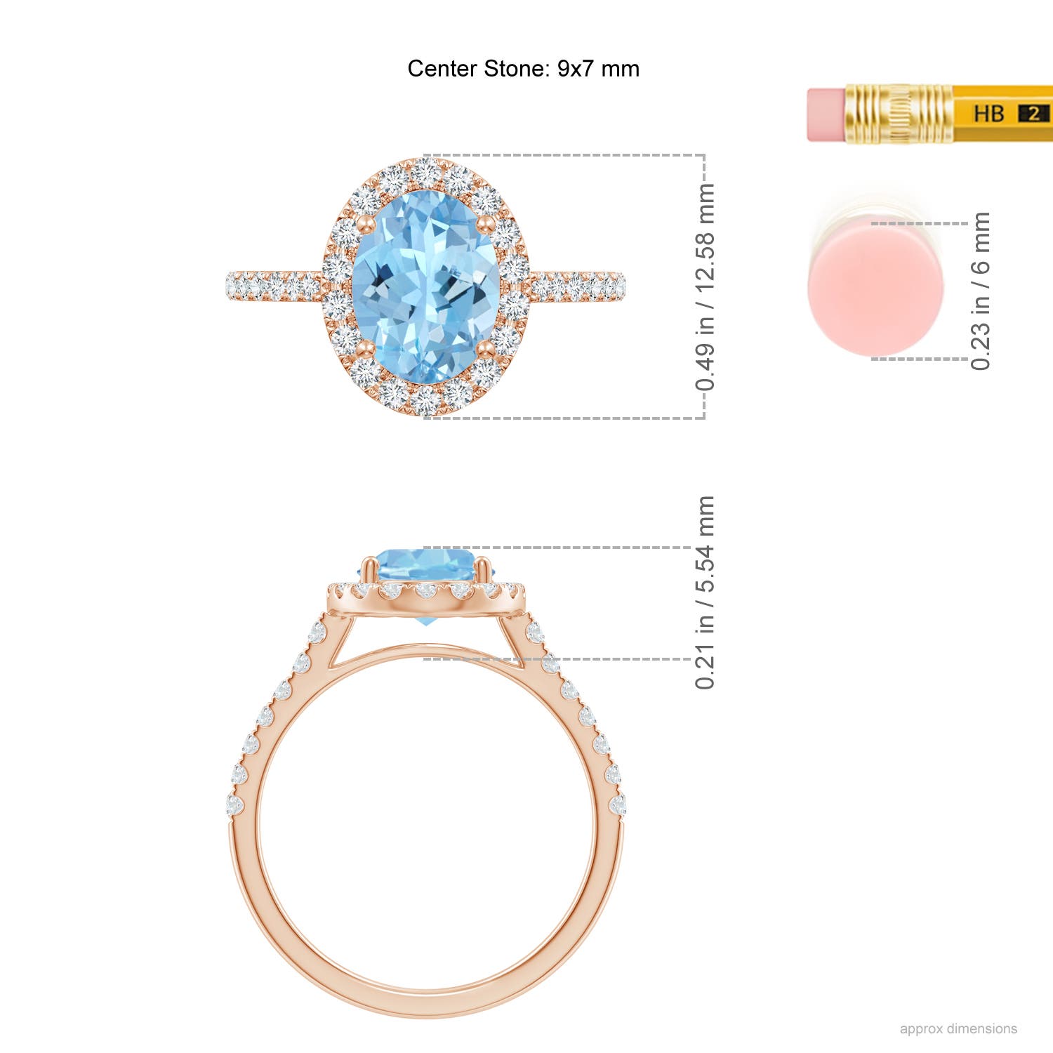 AAAA - Aquamarine / 1.95 CT / 14 KT Rose Gold