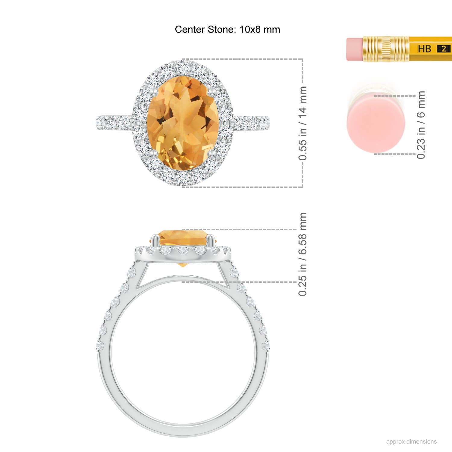 A - Citrine / 3.13 CT / 14 KT White Gold