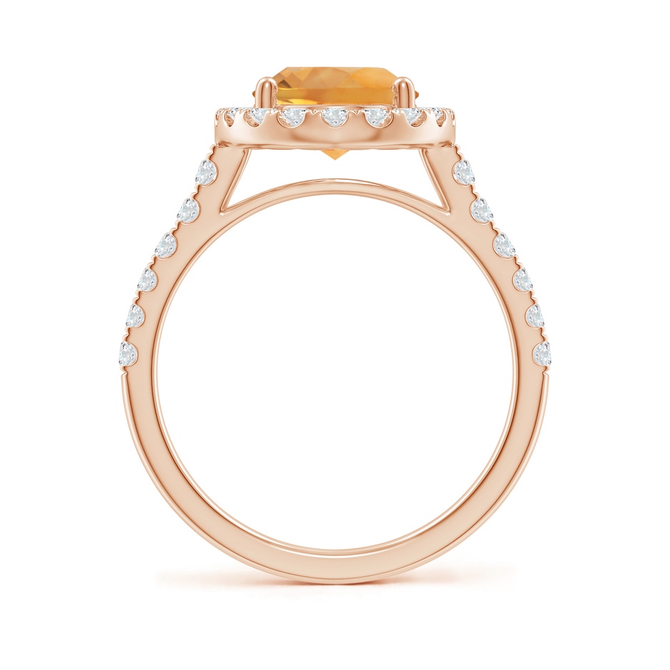 10x8mm AA Double Claw-Set Oval Citrine Halo Ring with Diamonds in Rose Gold side 199