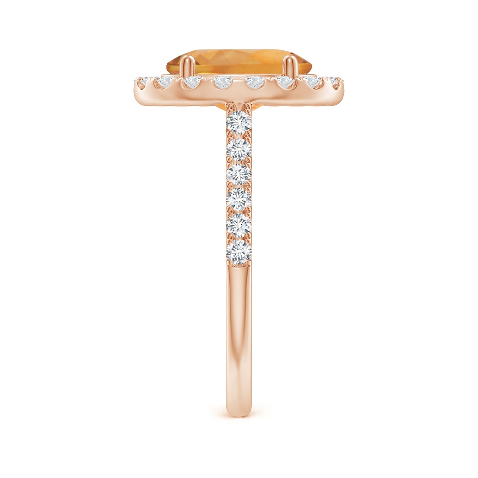 10x8mm AA Double Claw-Set Oval Citrine Halo Ring with Diamonds in Rose Gold side 299