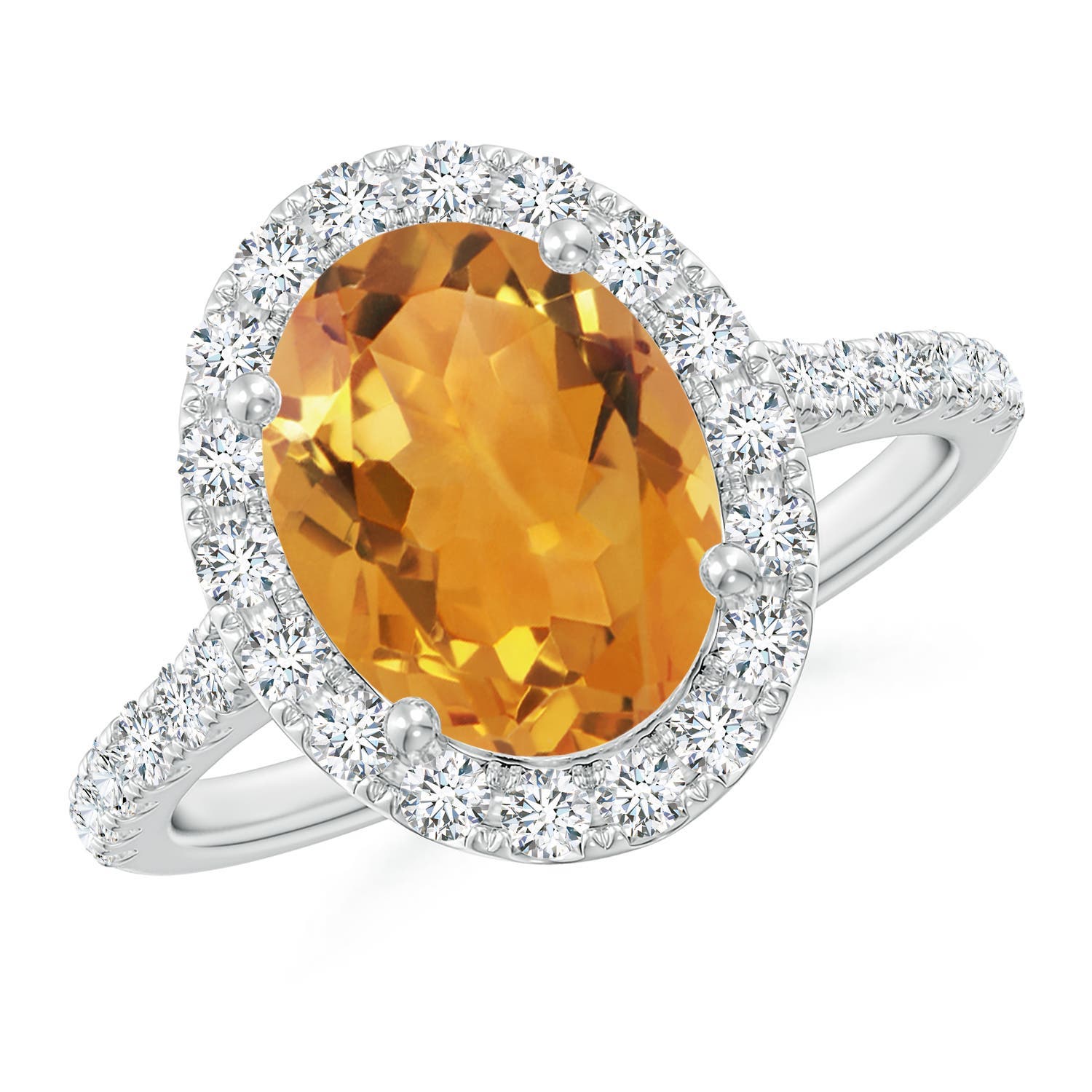 AA - Citrine / 3.13 CT / 14 KT White Gold