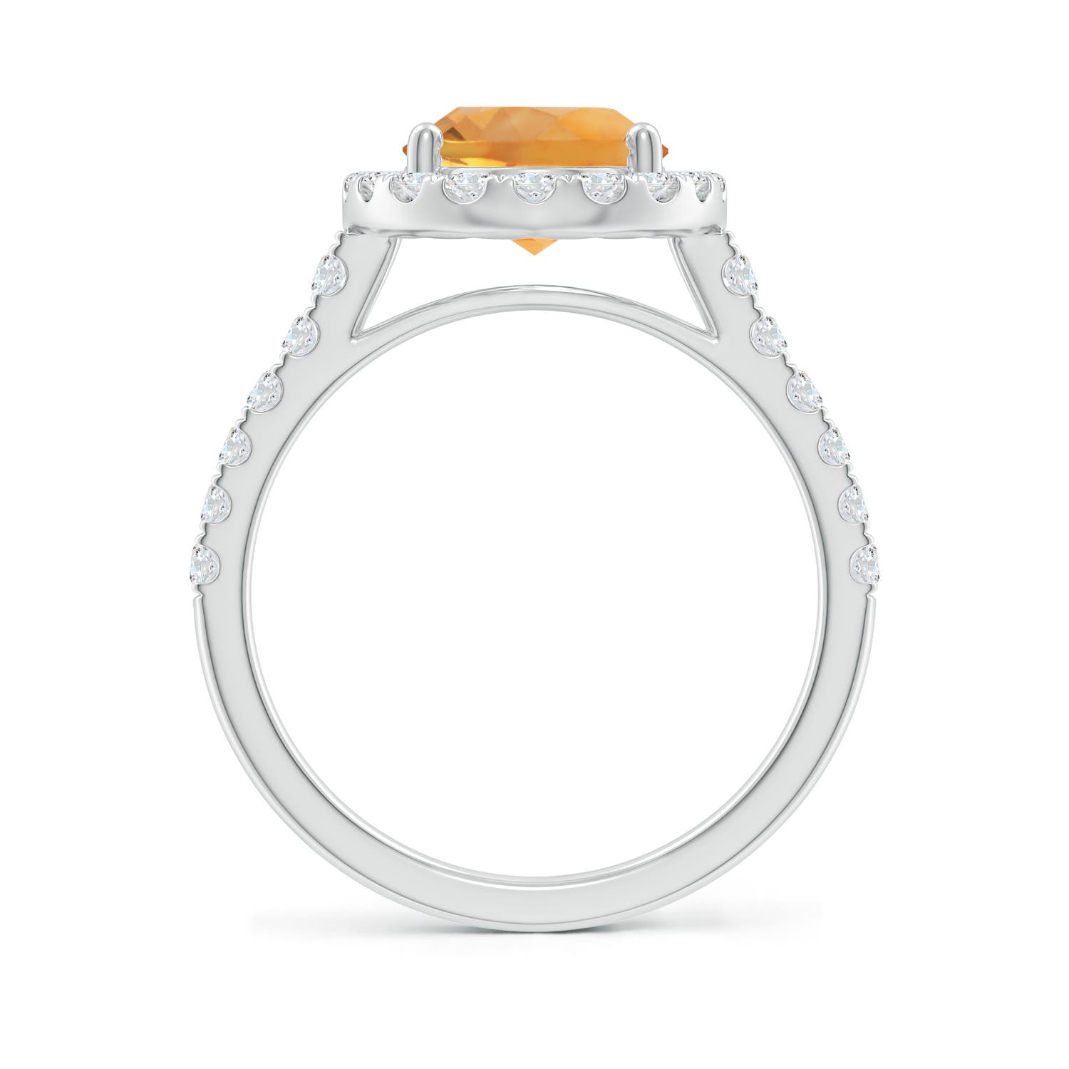 AA - Citrine / 3.13 CT / 14 KT White Gold