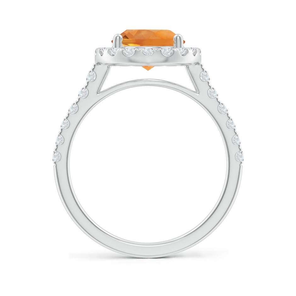 10x8mm AAA Double Claw-Set Oval Citrine Halo Ring with Diamonds in 18K White Gold side 199