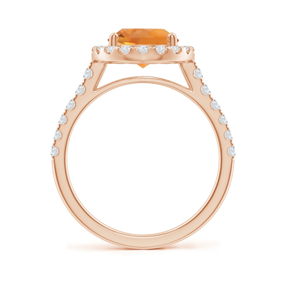 10x8mm AAA Double Claw-Set Oval Citrine Halo Ring with Diamonds in Rose Gold side 199
