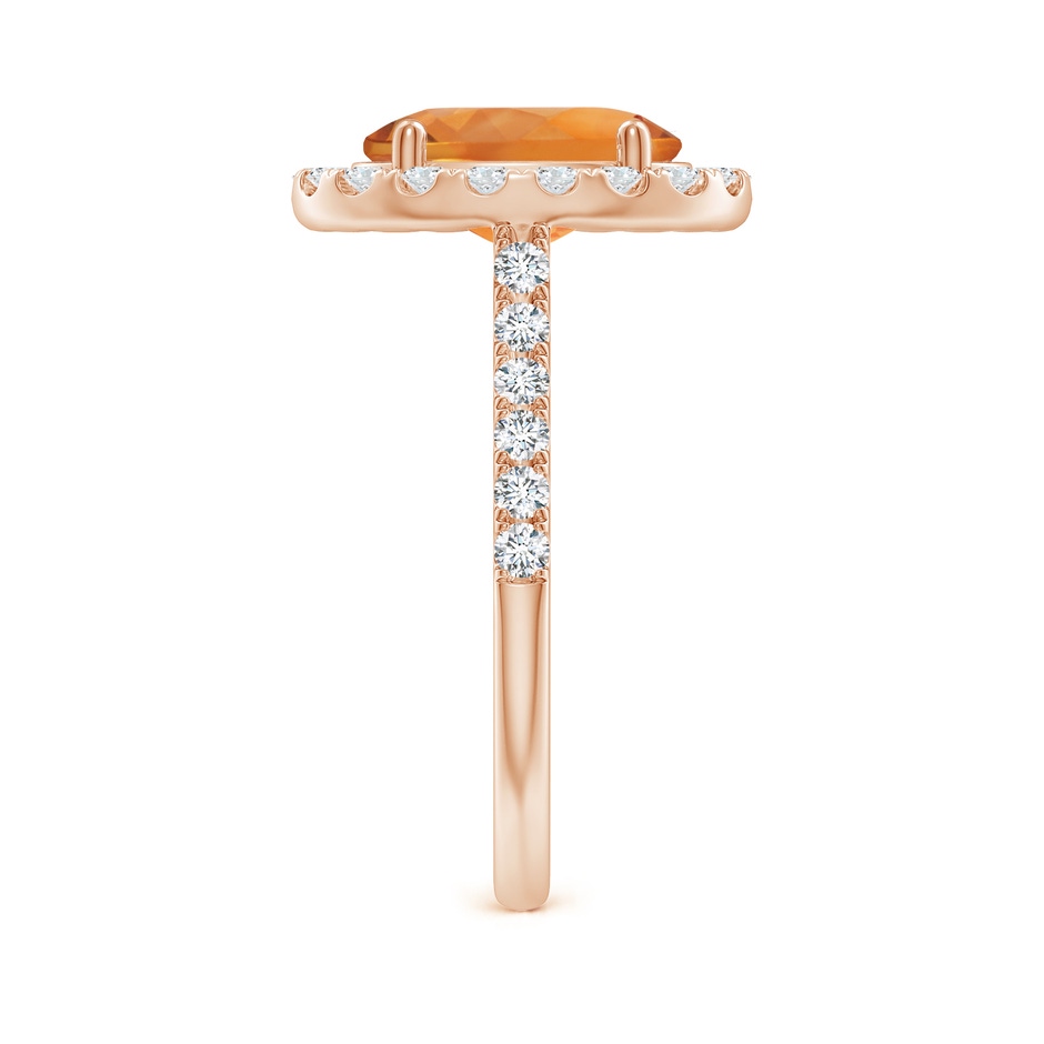 10x8mm AAA Double Claw-Set Oval Citrine Halo Ring with Diamonds in Rose Gold side 299