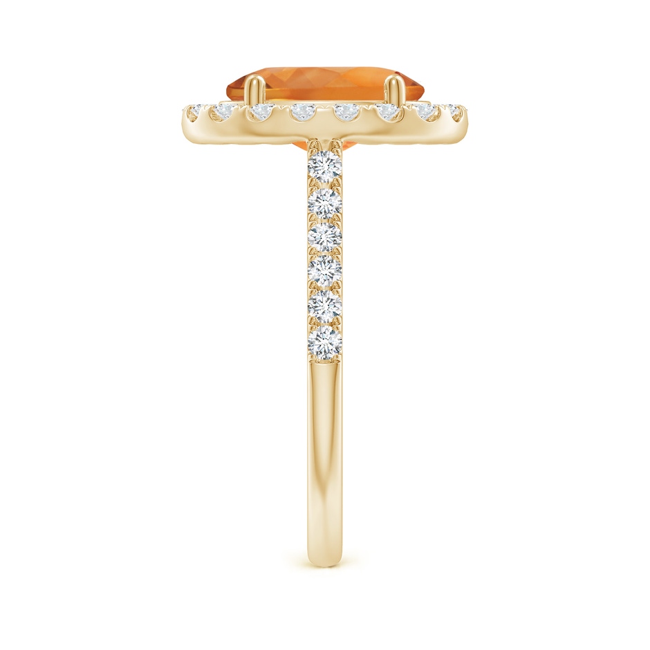 10x8mm AAA Double Claw-Set Oval Citrine Halo Ring with Diamonds in Yellow Gold side 299