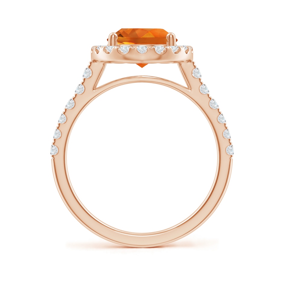 10x8mm AAAA Double Claw-Set Oval Citrine Halo Ring with Diamonds in 18K Rose Gold side 199