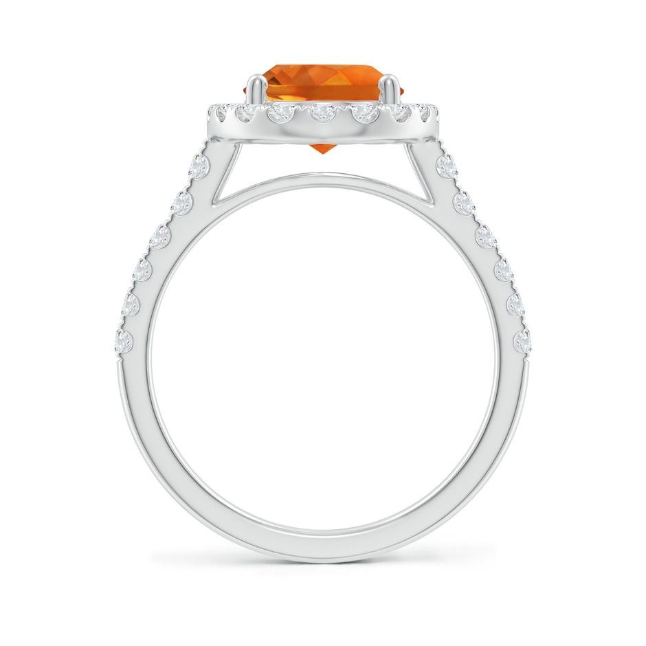 10x8mm AAAA Double Claw-Set Oval Citrine Halo Ring with Diamonds in 18K White Gold side 199