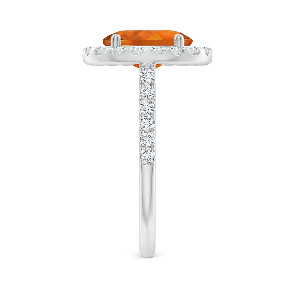 10x8mm AAAA Double Claw-Set Oval Citrine Halo Ring with Diamonds in 18K White Gold side 299