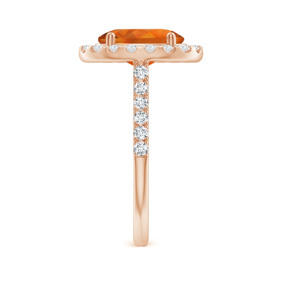 10x8mm AAAA Double Claw-Set Oval Citrine Halo Ring with Diamonds in Rose Gold side 299