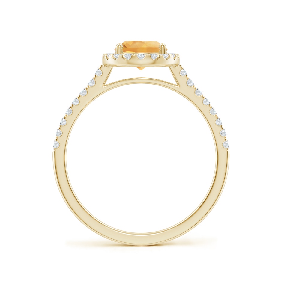 8x6mm A Double Claw-Set Oval Citrine Halo Ring with Diamonds in 10K Yellow Gold side 199