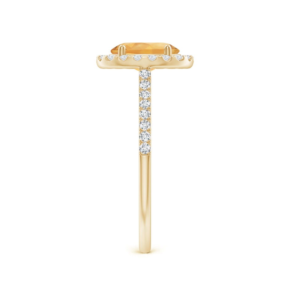 8x6mm A Double Claw-Set Oval Citrine Halo Ring with Diamonds in 10K Yellow Gold side 299