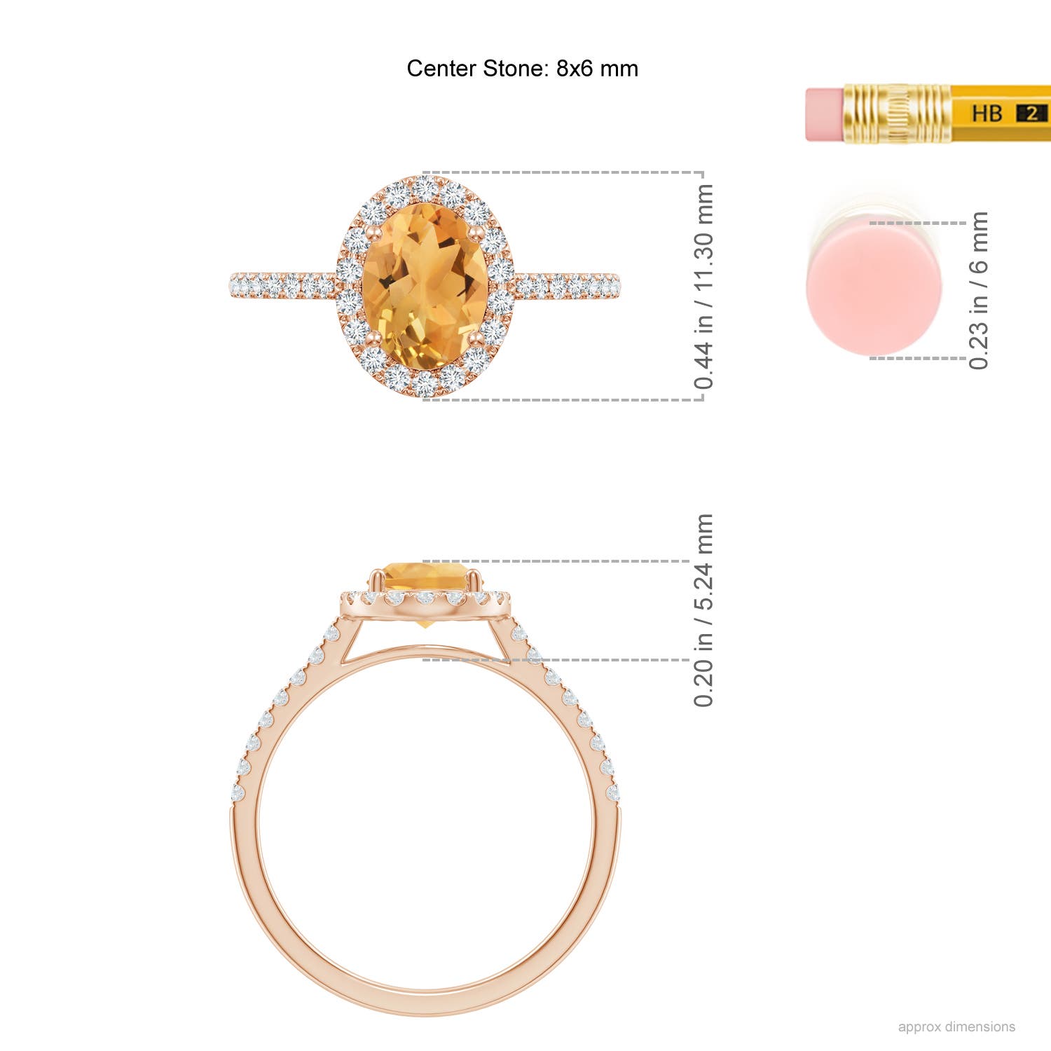 A - Citrine / 1.44 CT / 14 KT Rose Gold