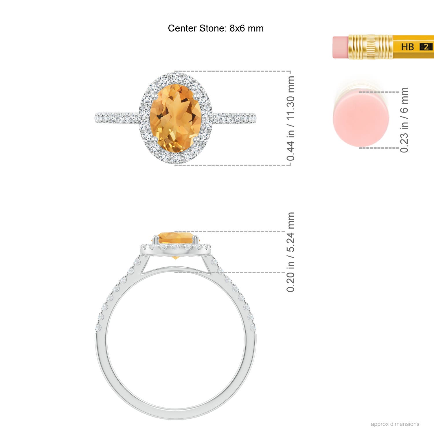 A - Citrine / 1.44 CT / 14 KT White Gold